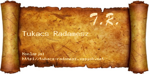Tukacs Radamesz névjegykártya